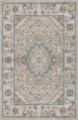 Ellinwood Traditional Oatmeal/Rust Washable Area Rug