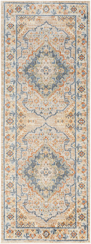 Ellinwood Traditional Oatmeal/Rust Washable Area Rug