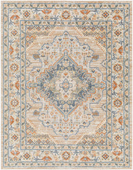 Ellinwood Traditional Oatmeal/Rust Washable Area Rug