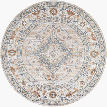 Ellinwood Traditional Oatmeal/Rust Washable Area Rug