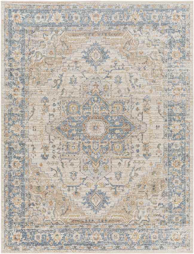 Estill Traditional Beige Washable Area Rug
