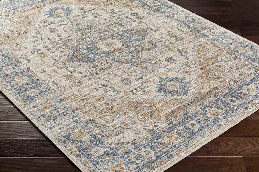 Estill Traditional Beige Washable Area Rug