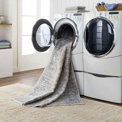 Estill Traditional Beige Washable Area Rug