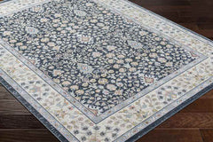 Ulster Traditional Ink Blue Washable Area Rug