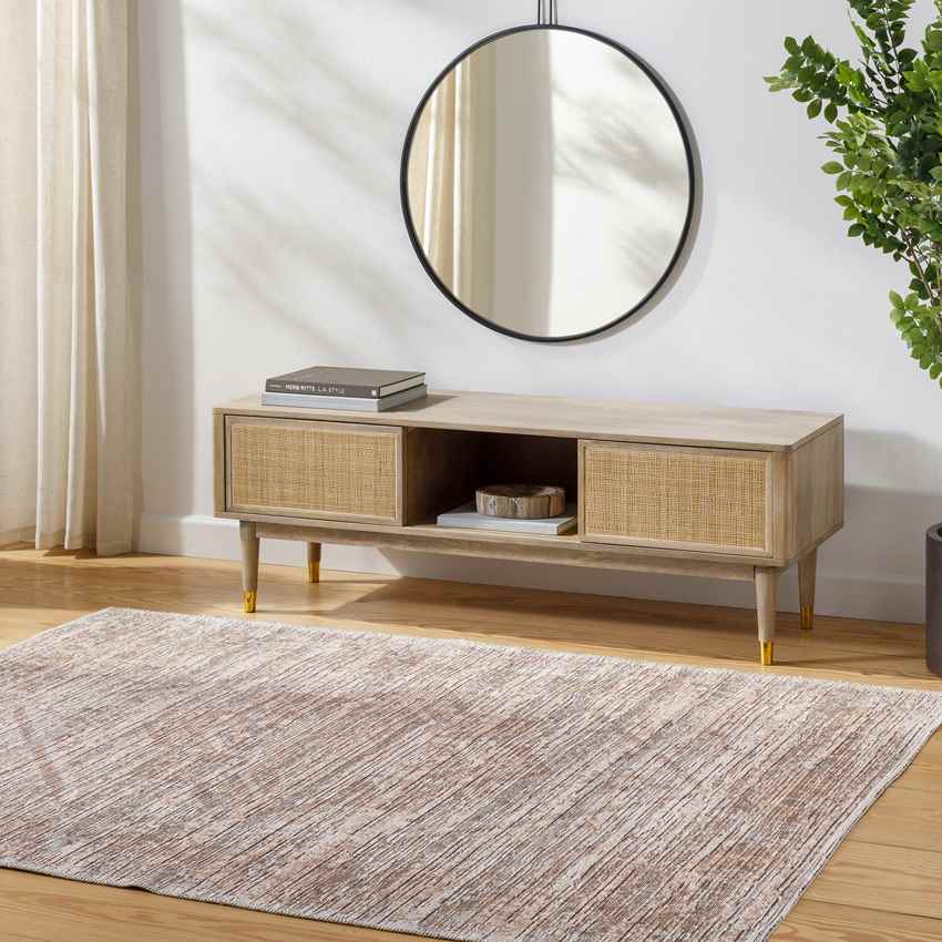 Vanceburg Traditional Brown Washable Area Rug