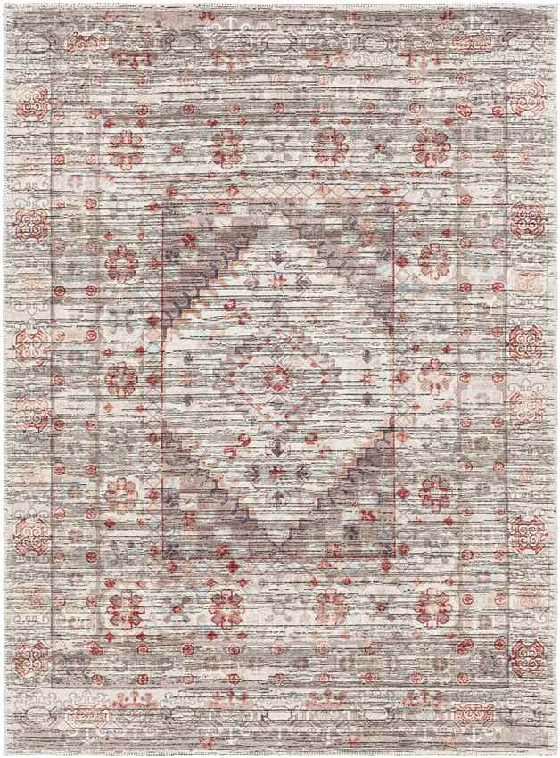 Village Traditional Brown Washable Area Rug