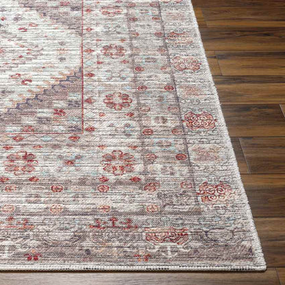 Village Traditional Brown Washable Area Rug