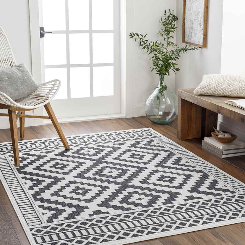 Bushong Modern Black Area Rug