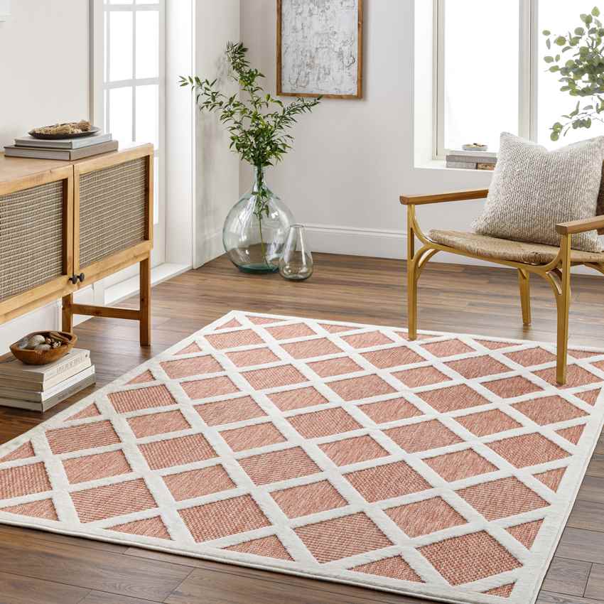Calloway Modern Burnt Orange Area Rug
