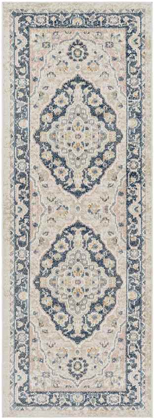WaKeeney Traditional Cream Washable Area Rug