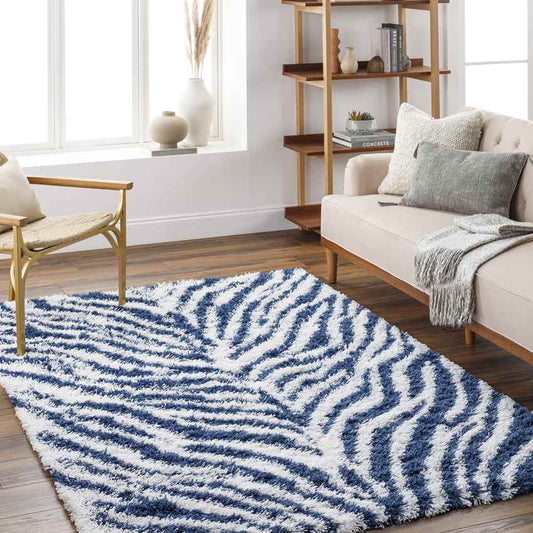 Boomer Modern Dark Blue Area Rug