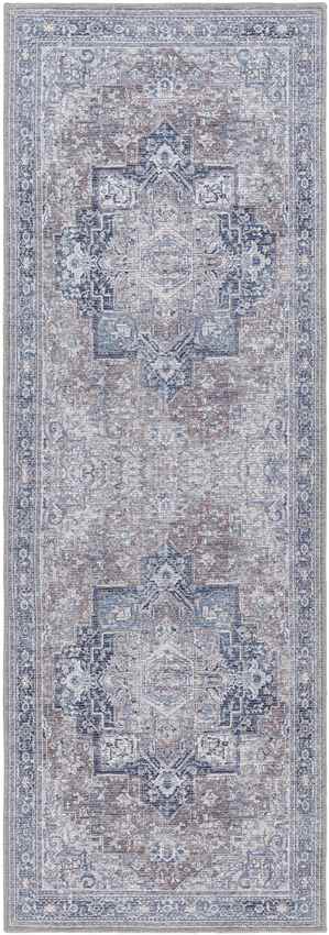 Worthville Traditional Taupe Washable Area Rug