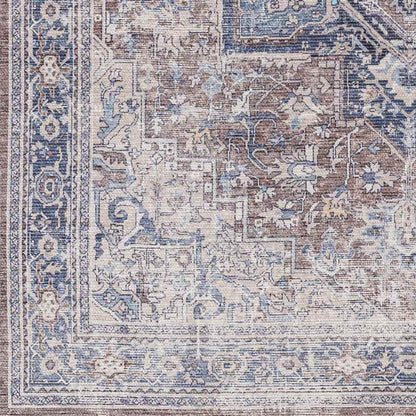 Worthville Traditional Taupe Washable Area Rug