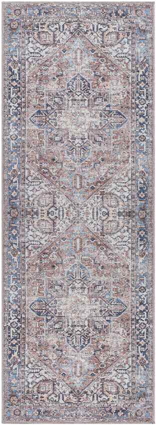 Liebenthal Traditional Rust Washable Area Rug