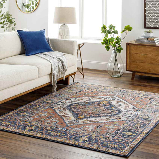 Druid Hills Traditional Burnt Orange Area Rug