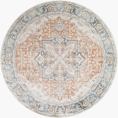 Hollenberg Traditional Burnt Orange Washable Area Rug