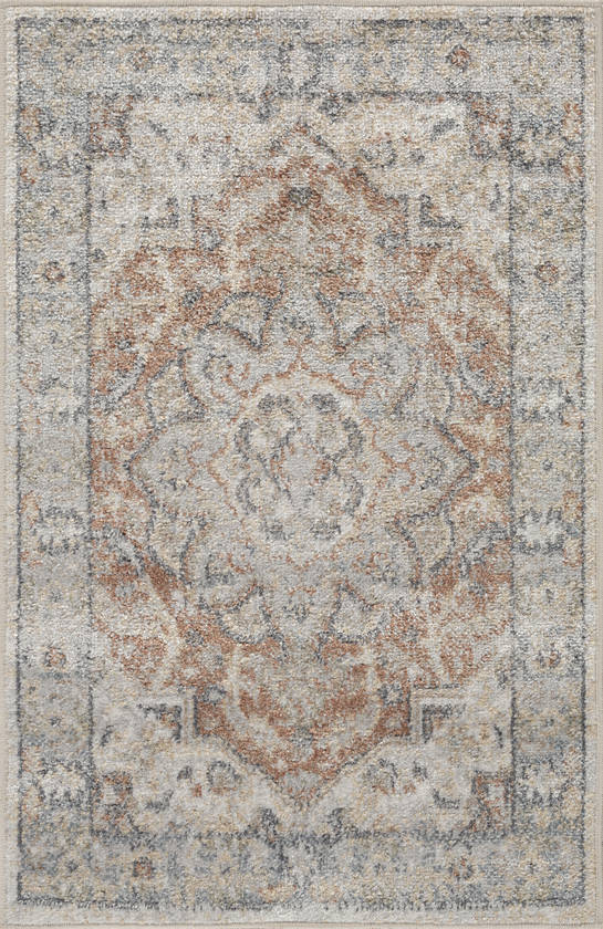 Hollyvilla Traditional Beige Washable Area Rug