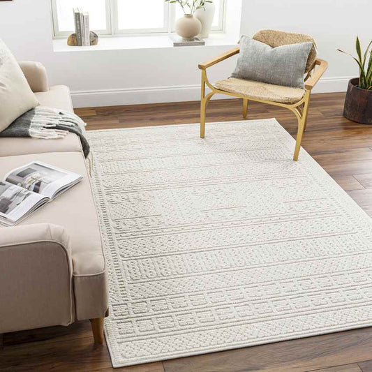 Brunsville Cottage White Washable Area Rug