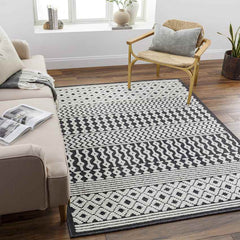 Carrsville Cottage Black Washable Area Rug