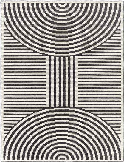 Carter Lake Modern Black Washable Area Rug