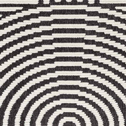 Carter Lake Modern Black Washable Area Rug