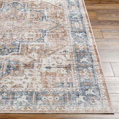 New Cambria Traditional Burnt Orange Washable Area Rug