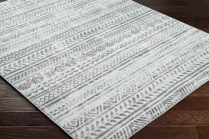 Katryna Global Ivory/Slate Gray Washable Area Rug