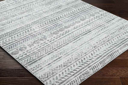 Katryna Global Ivory/Slate Gray Washable Area Rug