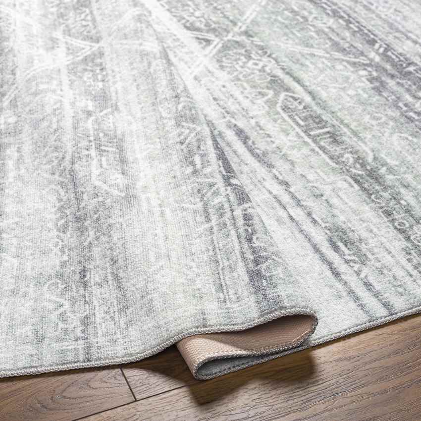 Rosalind Traditional Slate Gray Washable Area Rug