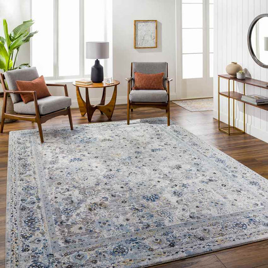 Takeysha Traditional Ivory/Navy Area Rug