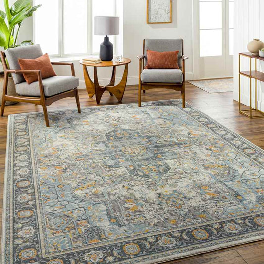 Brianne Traditional Ivory/Charcoal Area Rug