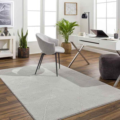 Pietro Global Light Slate Washable Area Rug