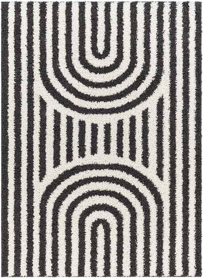 Toshiba Modern Ivory/Black Area Rug