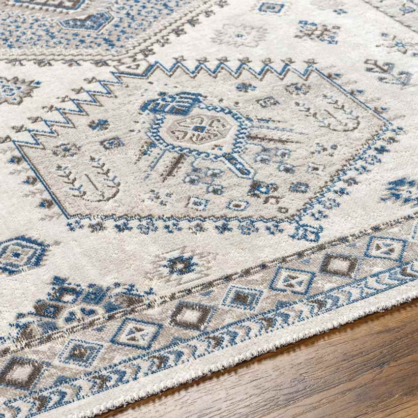 Kenja Traditional Cobalt/Ivory Area Rug