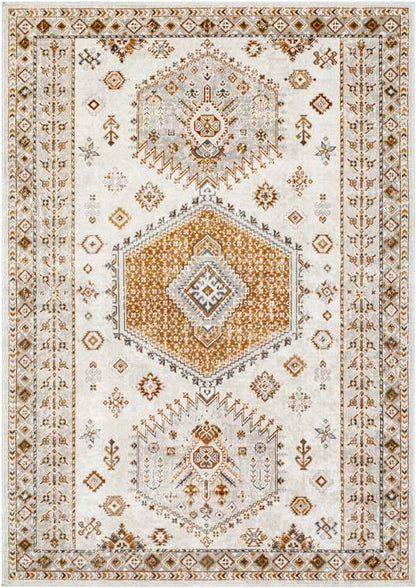 Kenja Traditional Burnt Orange/Ivory Area Rug