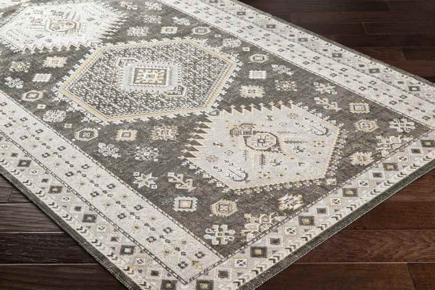 Kenja Traditional Medium Gray/Ivory Area Rug