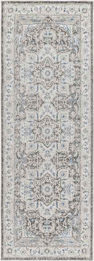 Kortny Traditional Cobalt/Dark Brown Area Rug