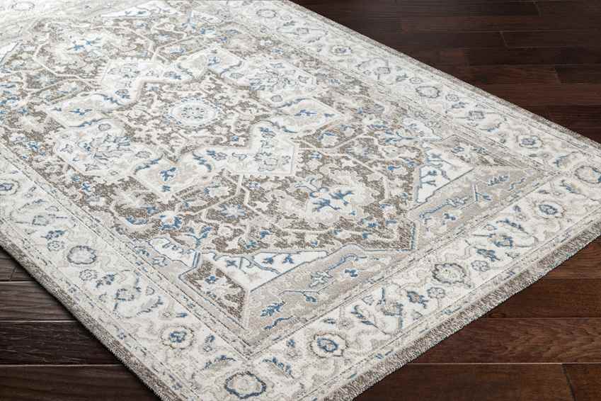 Kortny Traditional Cobalt/Dark Brown Area Rug