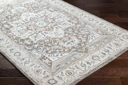 Kortny Traditional Cobalt/Dark Brown Area Rug