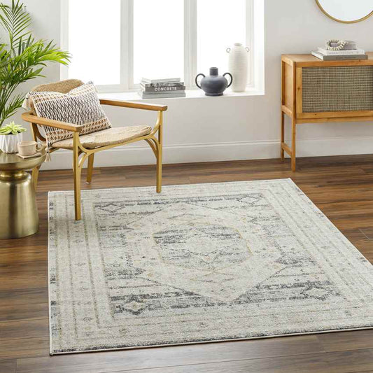 Javonte Traditional Light Beige/Pale Blue Area Rug
