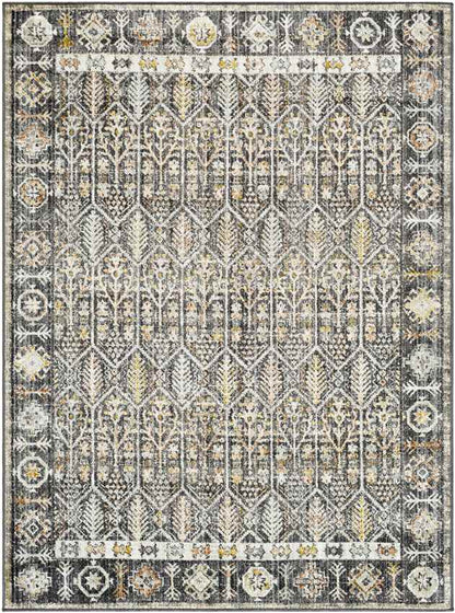 Joylynn Traditional Black/Burnt Orange Area Rug