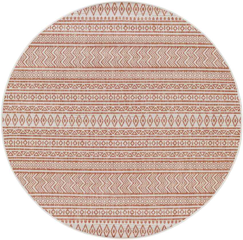 Antibes Global Coral/White Area Rug