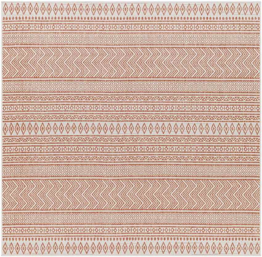 Antibes Global Coral/White Area Rug
