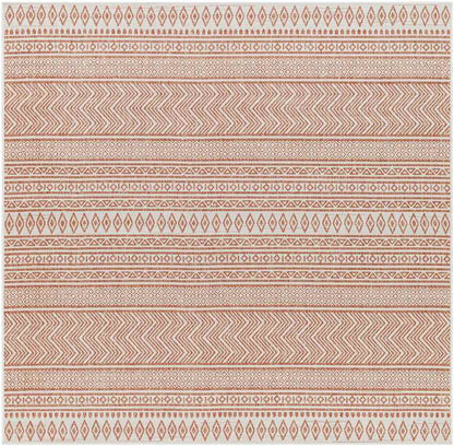 Antibes Global Coral/White Area Rug