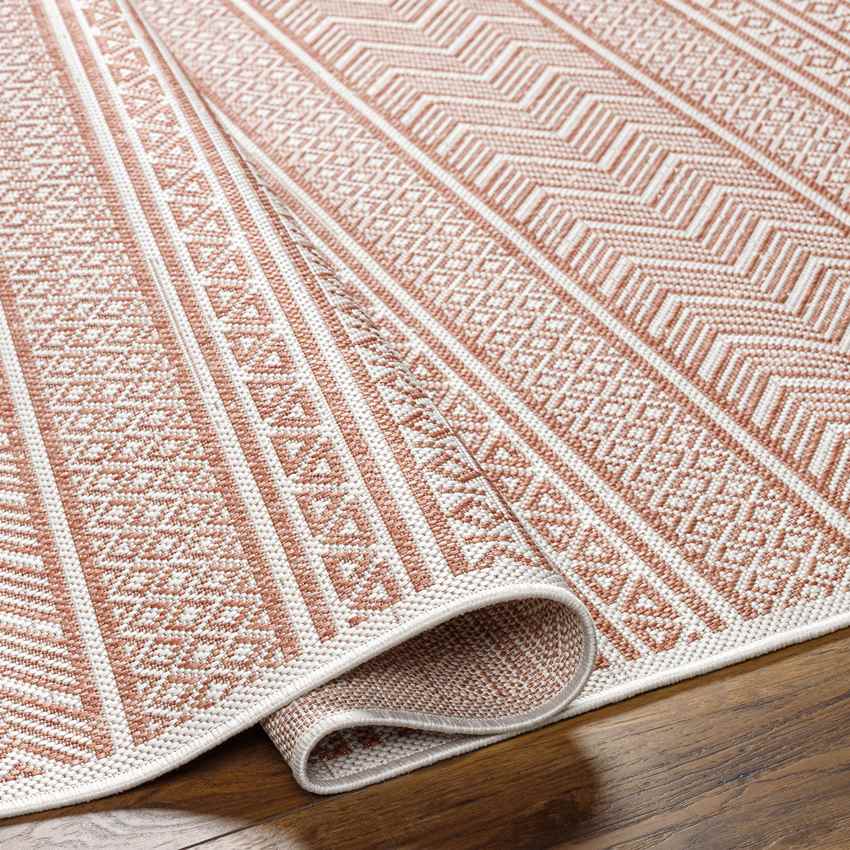 Antibes Global Coral/White Area Rug