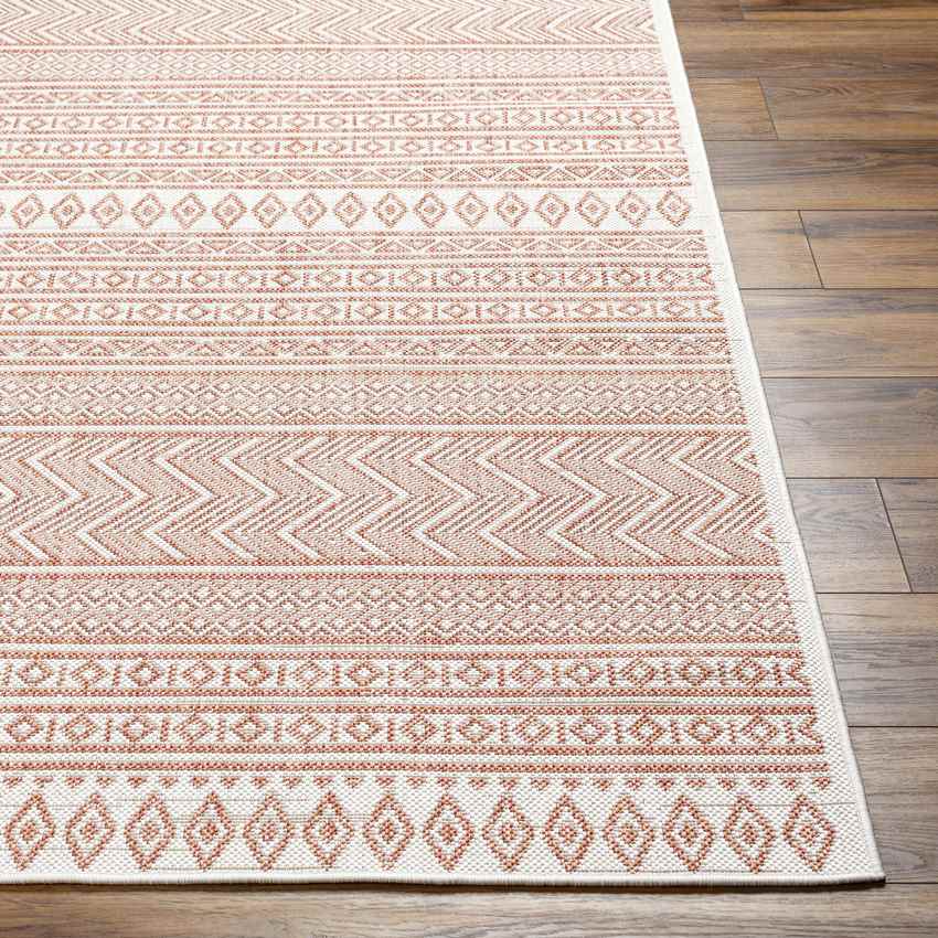 Antibes Global Coral/White Area Rug