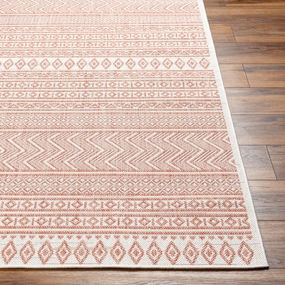 Antibes Global Coral/White Area Rug