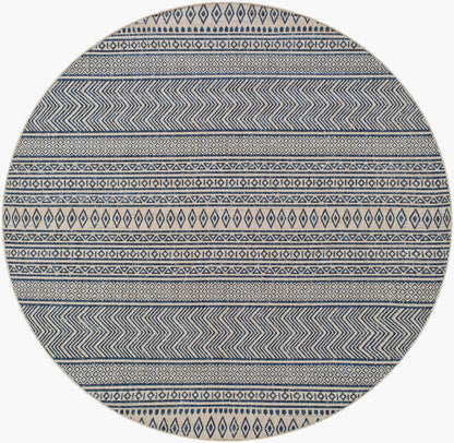 Antibes Global Navy Blue/Beige Area Rug