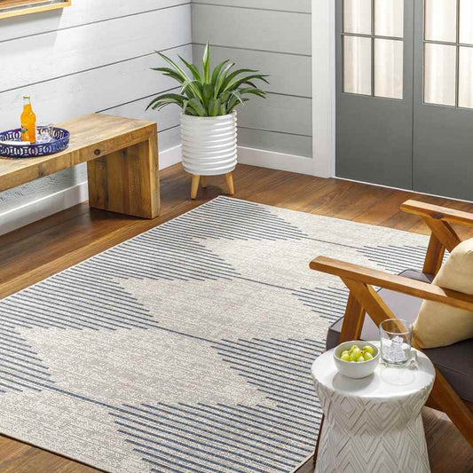 Okswerd Global Navy/Gray Area Rug