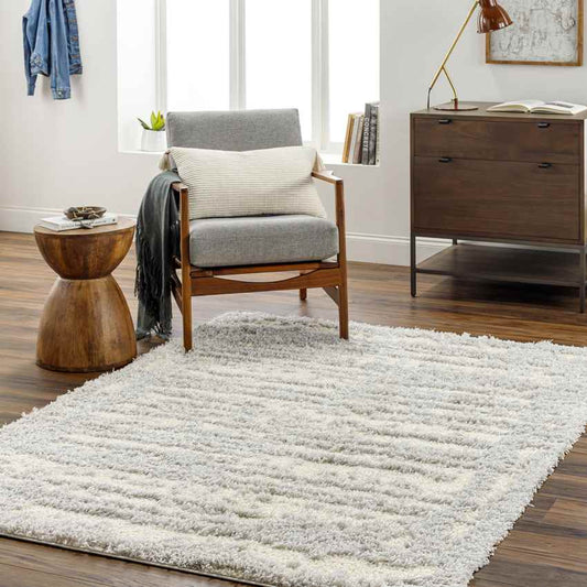 Takendra Modern Light Gray/Cream Area Rug